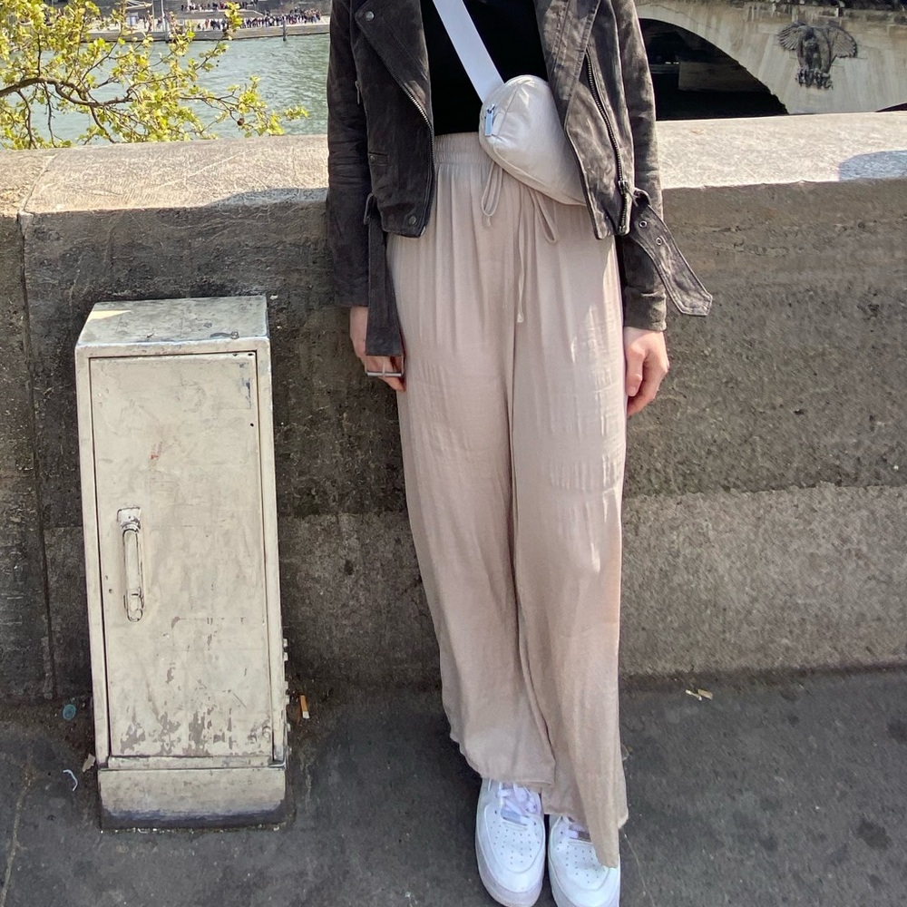 Cream Flowy Pants